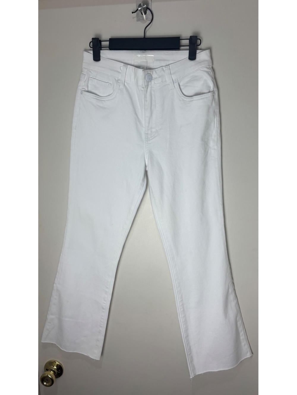 KUT From The Kloth Women 2P White Raw Hem Cropped Flare Jeans Petite